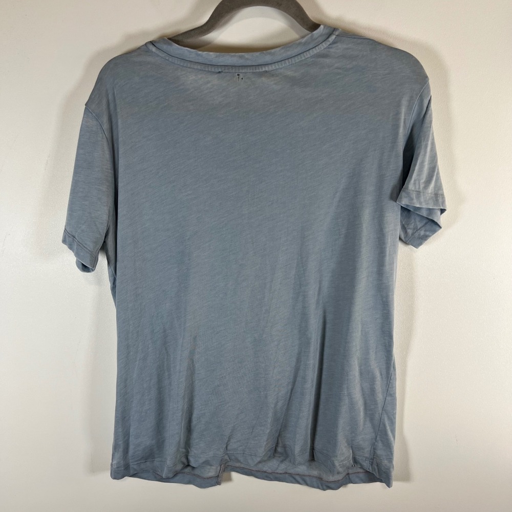 AllSaints Ashley Devo Tee Sky Blue Front Knot Cotton Blend T-Shirt Medium casual - Picture 7 of 10
